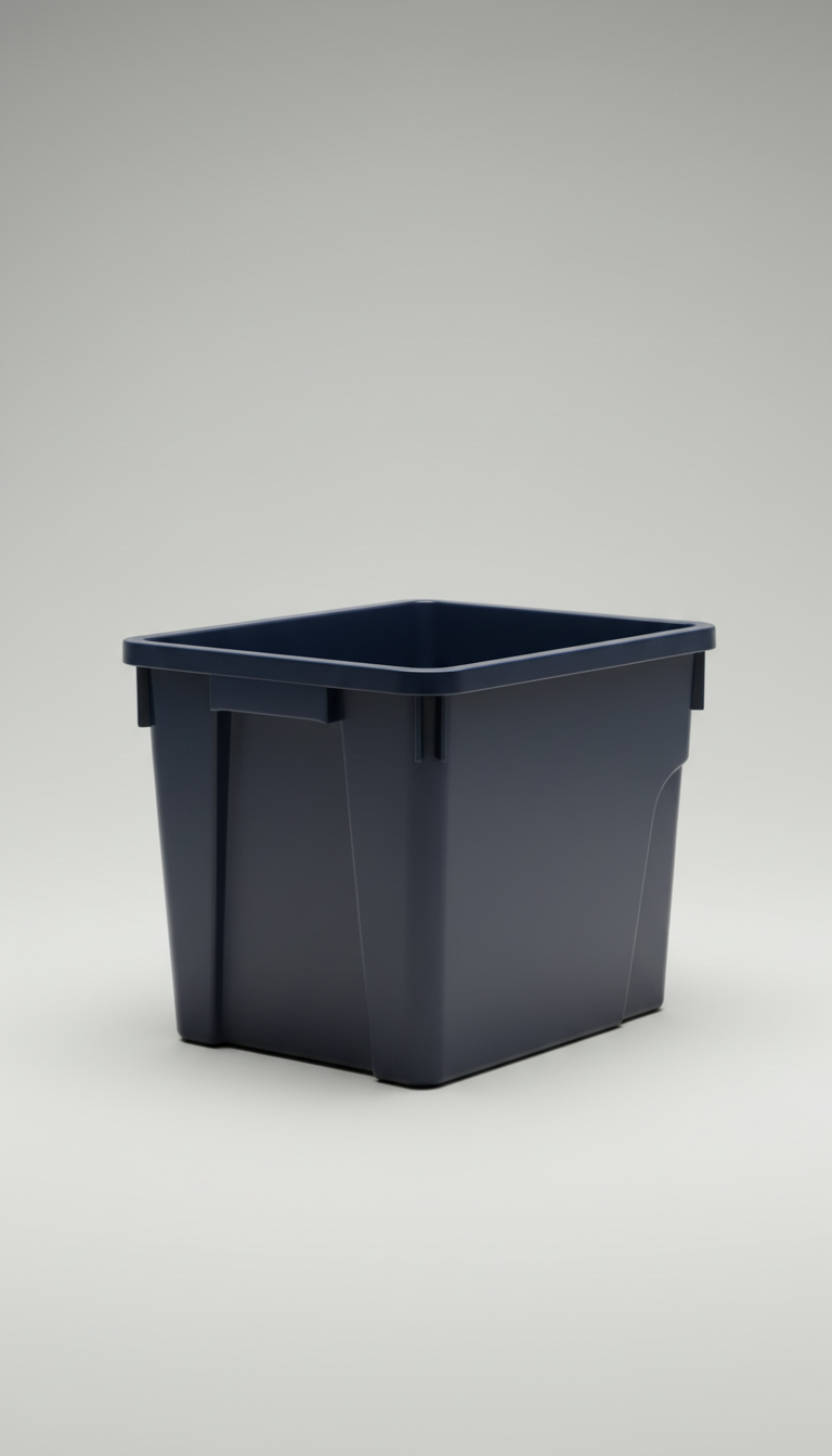Bac de rangement bleu nuit en plastique
