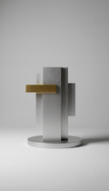 Table d’appoint Luna Monolith en verre fumé