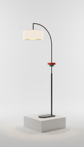 Lampadaire arc en laiton poli