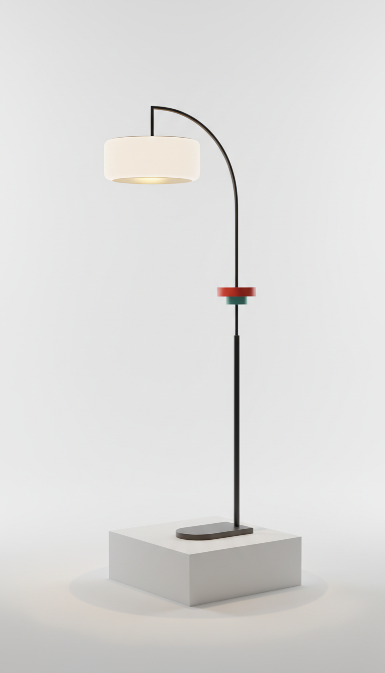 Lampadaire arc en laiton poli