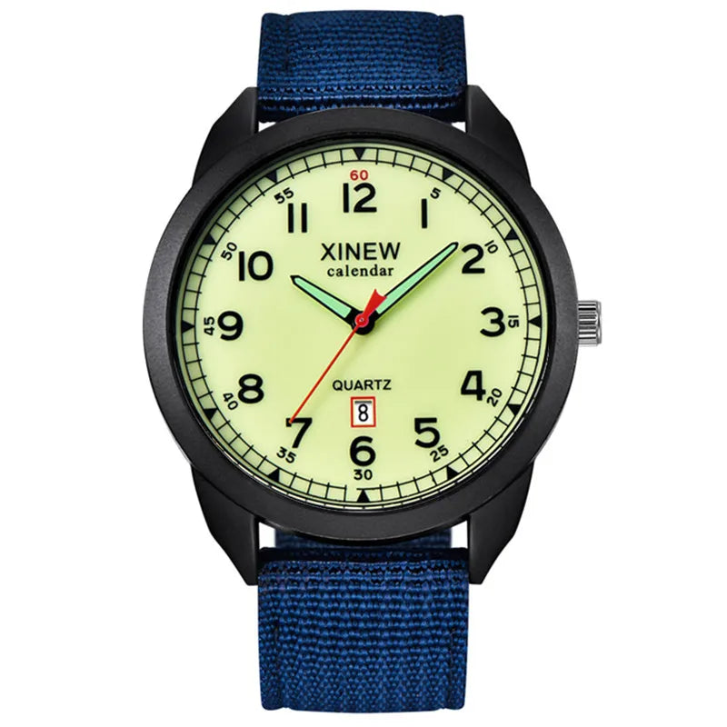 Relógio Masculino XINEW de Quartzo com Pulseira de Nylon – Estilo Militar