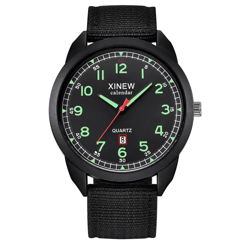 Relógio Masculino XINEW de Quartzo com Pulseira de Nylon – Estilo Militar