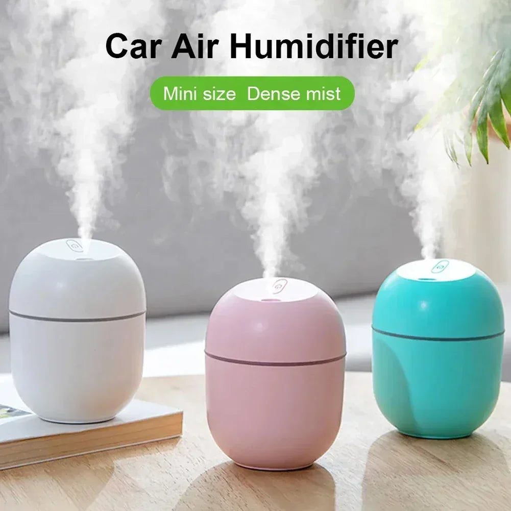 Mini humidificateur portable USB avec lumière ambiante LED, humidificateur pour voiture et maison, diffuseur d'huiles essentielles avec sortie USB 5V