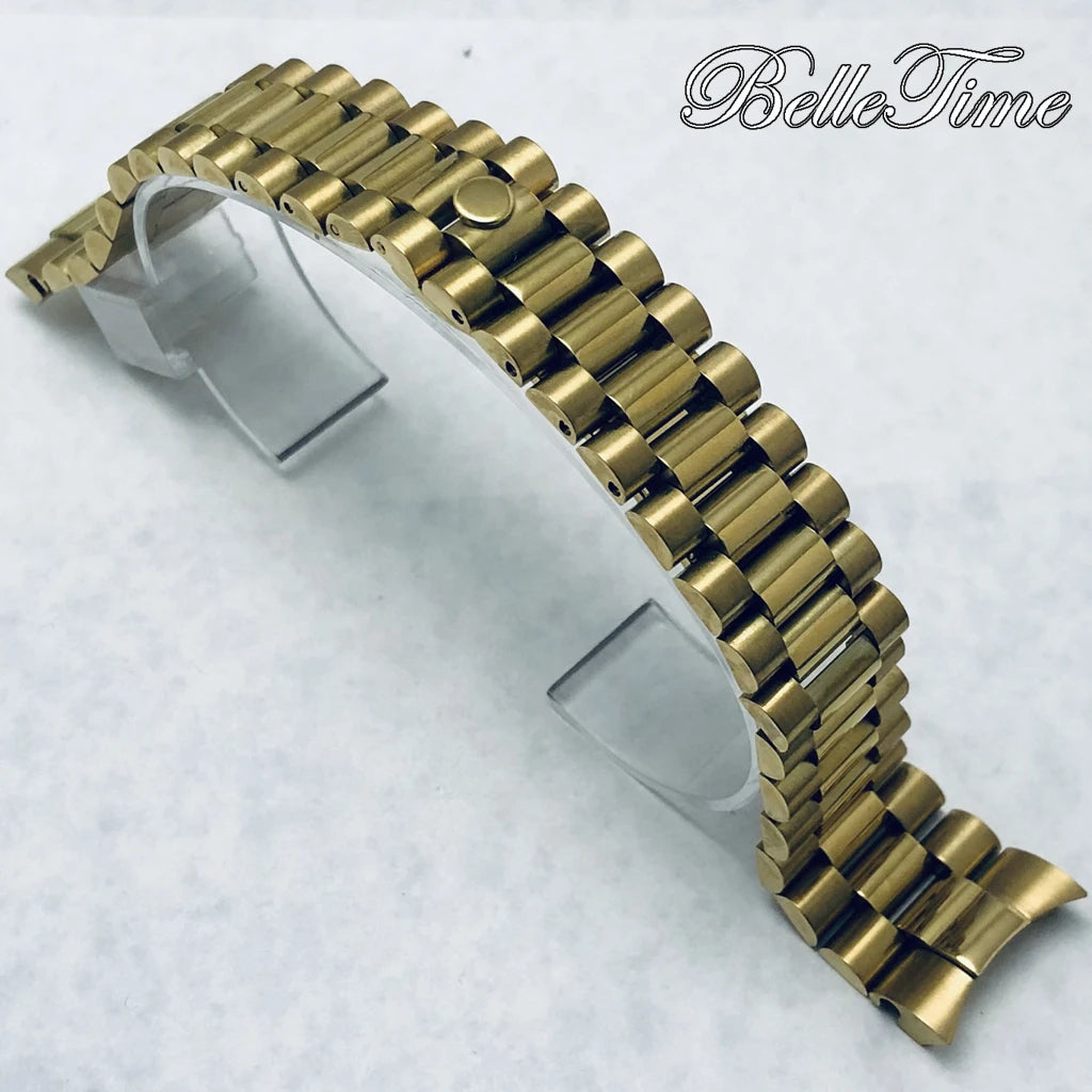 Pulseira de Aço Inoxidável 20mm com Fecho Glide Lock – Estilo Oyster e Jubilee