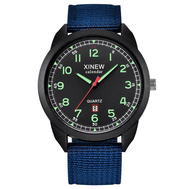 Relógio Masculino XINEW de Quartzo com Pulseira de Nylon – Estilo Militar