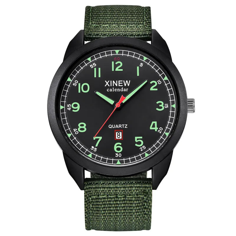Relógio Masculino XINEW de Quartzo com Pulseira de Nylon – Estilo Militar