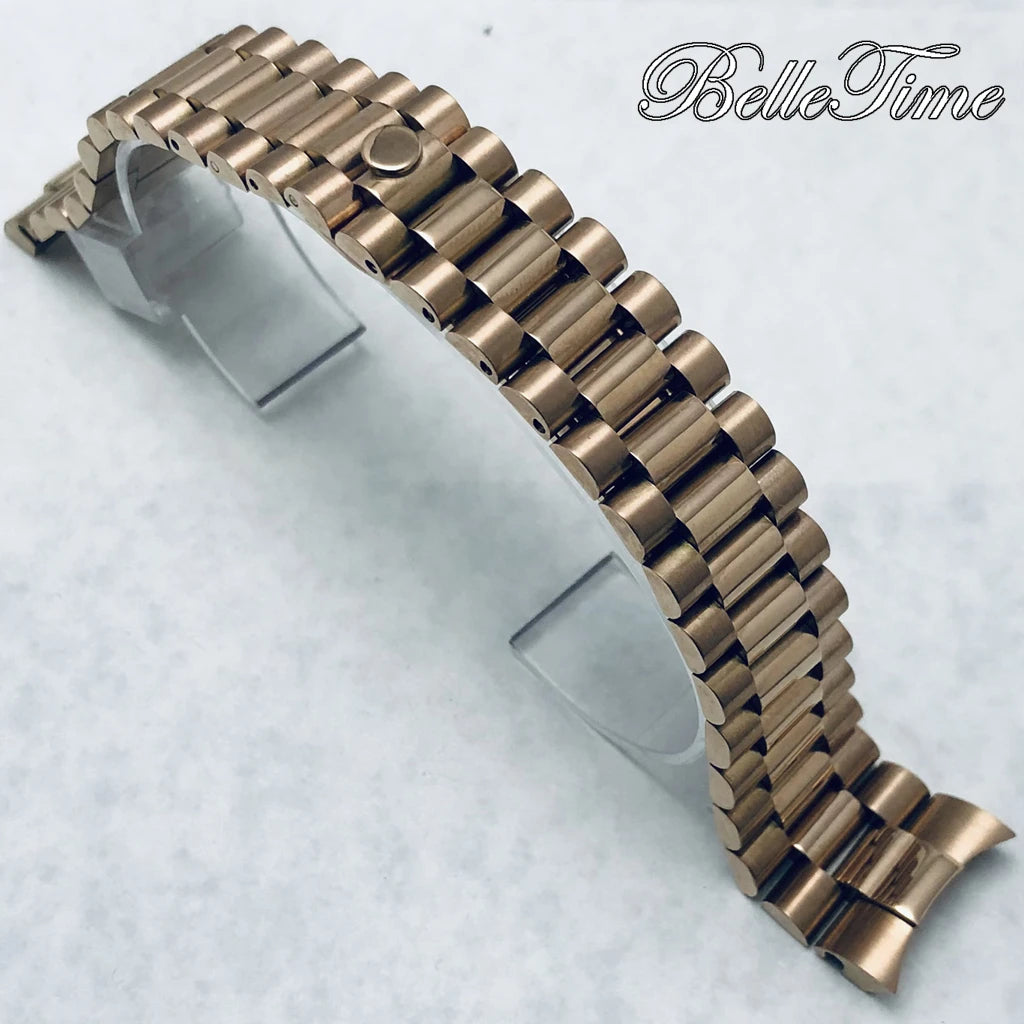Pulseira de Aço Inoxidável 20mm com Fecho Glide Lock – Estilo Oyster e Jubilee
