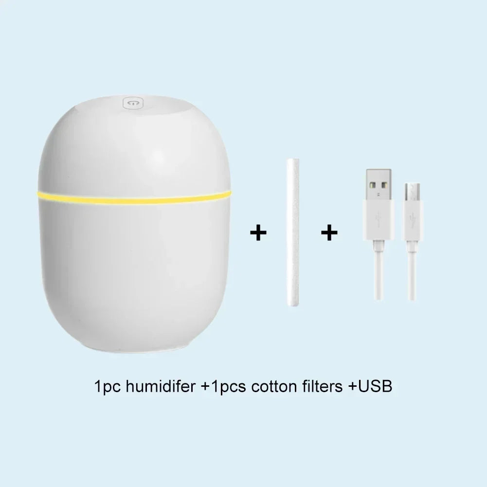 Umidificador Mini Portátil USB com Luz LED – Carro, Casa e Escritório