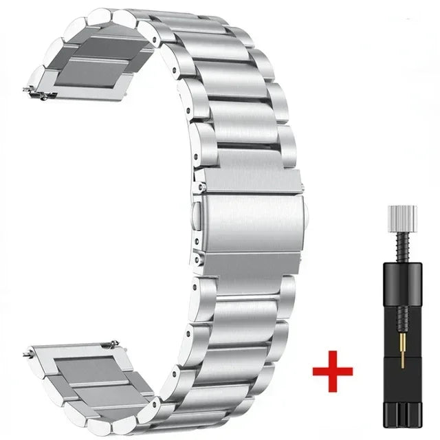 Pulseira de Aço Inoxidável 20mm / 22mm para Haylou Watch R8 e Smartwatches