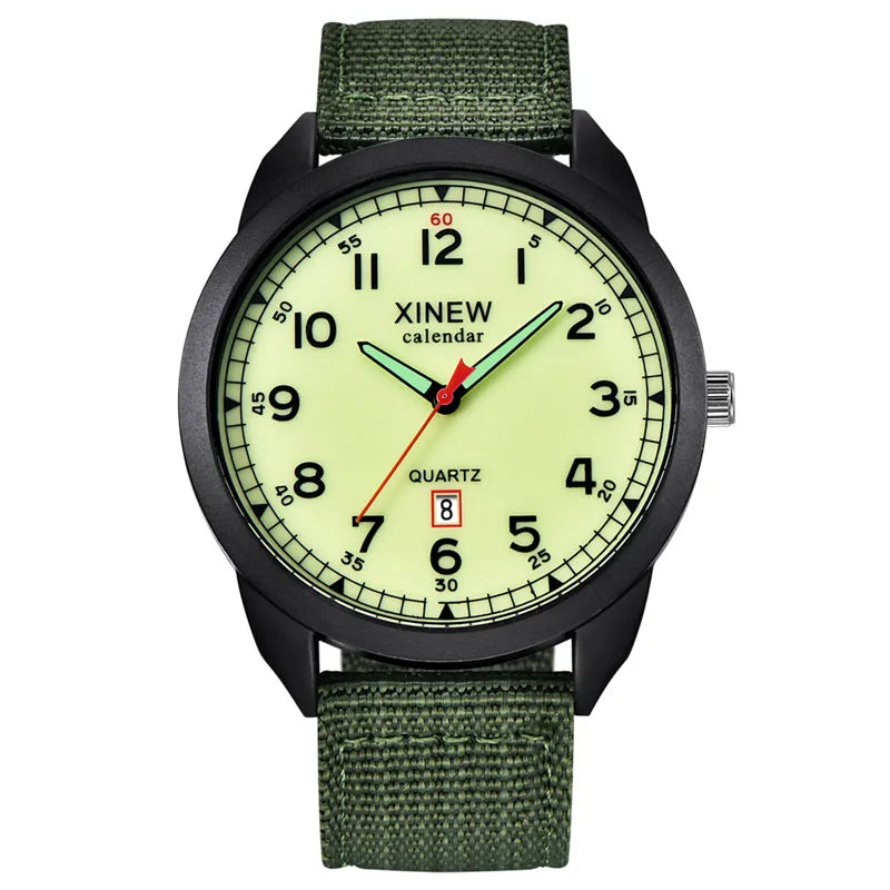 Relógio Masculino XINEW de Quartzo com Pulseira de Nylon – Estilo Militar