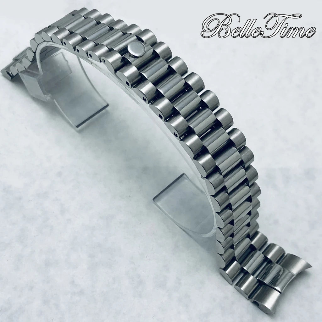 Pulseira de Aço Inoxidável 20mm com Fecho Glide Lock – Estilo Oyster e Jubilee