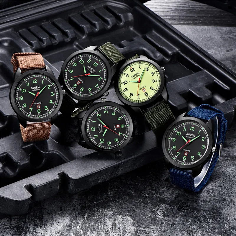 Relógio Masculino XINEW de Quartzo com Pulseira de Nylon – Estilo Militar