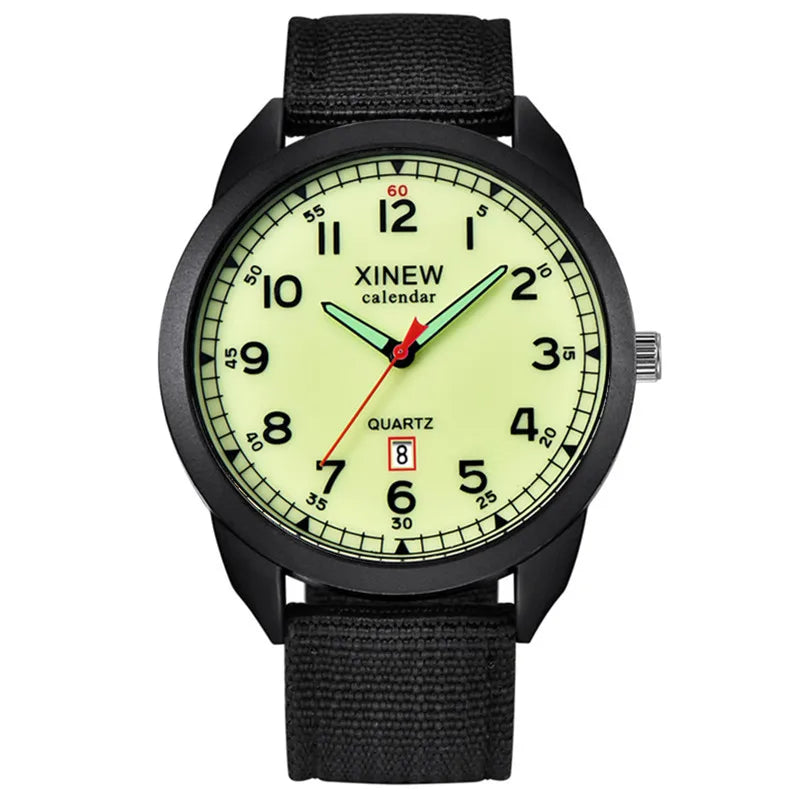 Relógio Masculino XINEW de Quartzo com Pulseira de Nylon – Estilo Militar