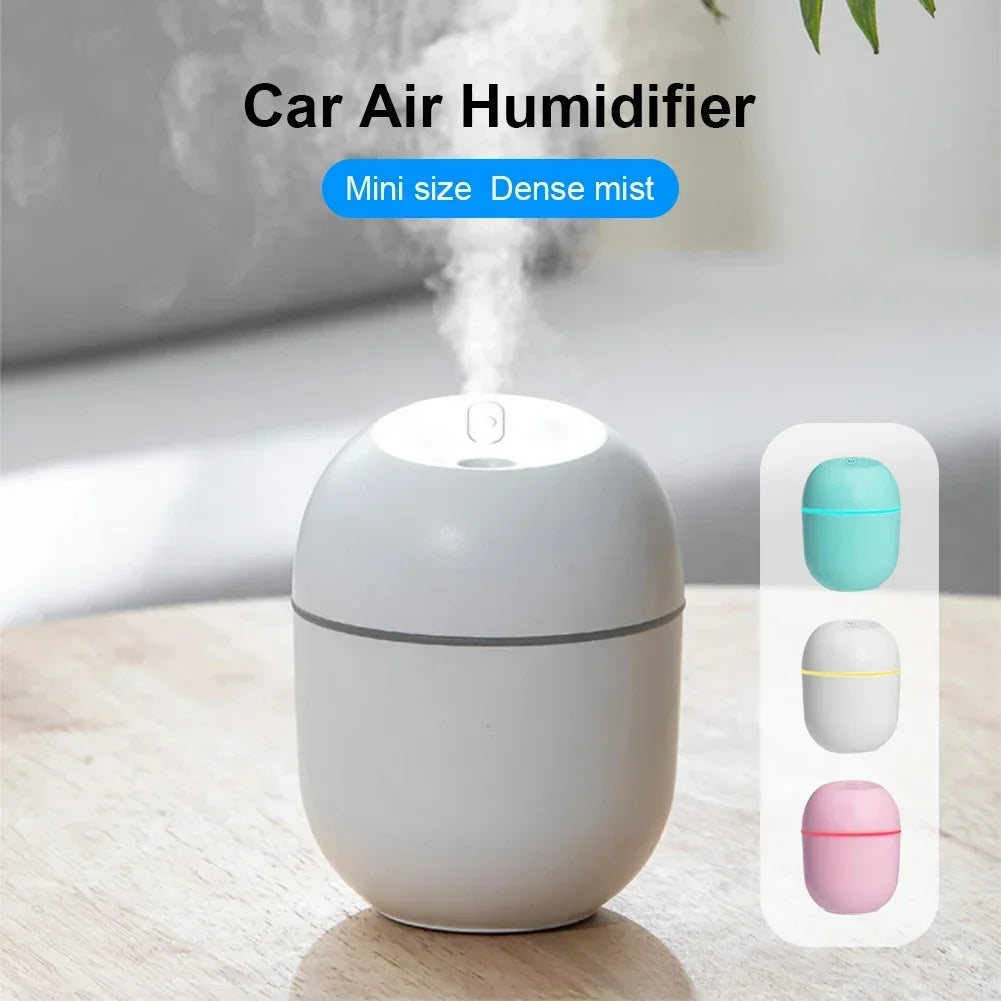 Mini humidificateur portable USB avec lumière ambiante LED, humidificateur pour voiture et maison, diffuseur d'huiles essentielles avec sortie USB 5V