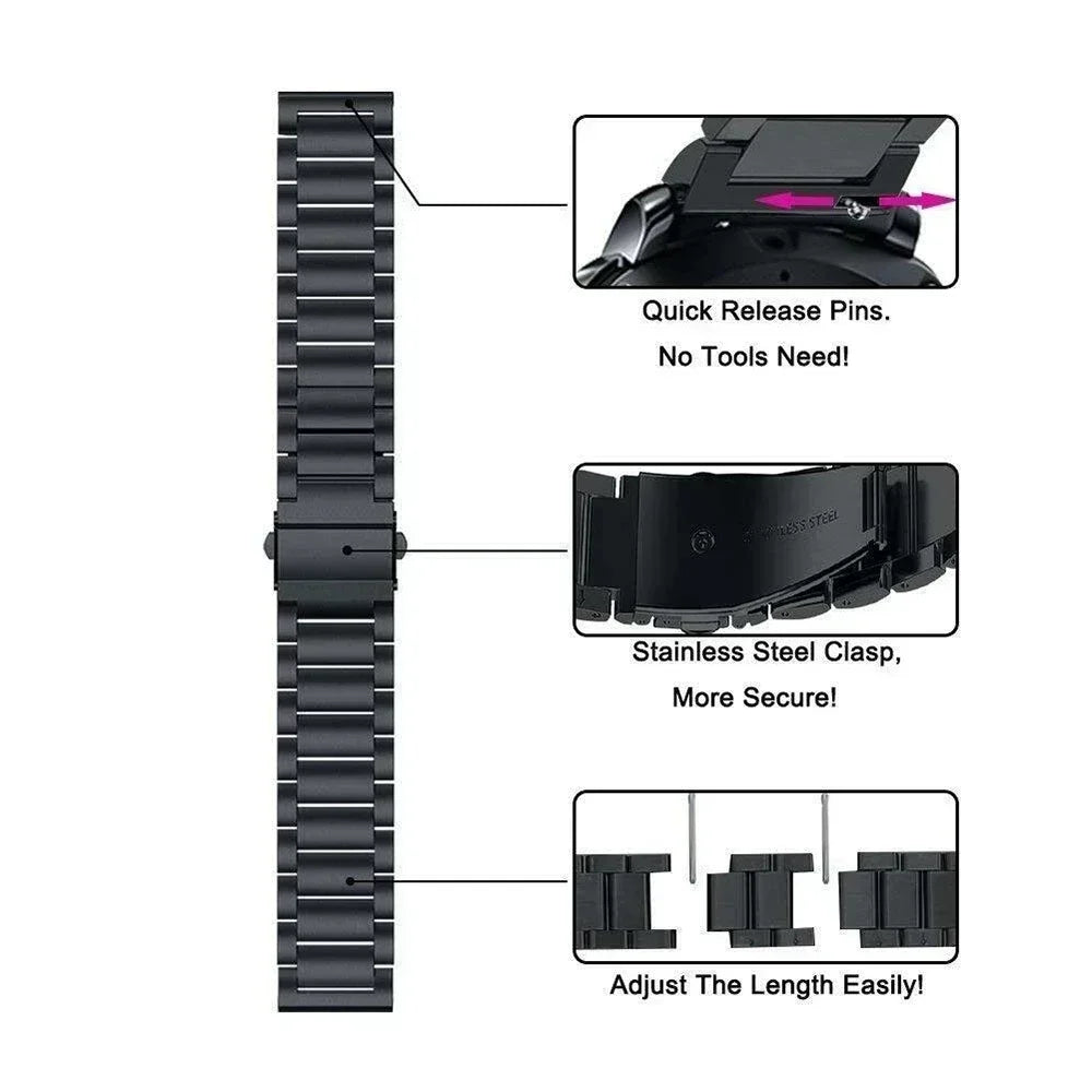 Pulseira de Aço Inoxidável 20mm / 22mm para Haylou Watch R8 e Smartwatches