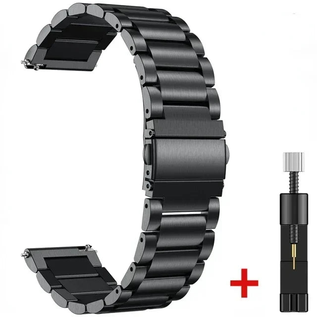 Pulseira de Aço Inoxidável 20mm / 22mm para Haylou Watch R8 e Smartwatches