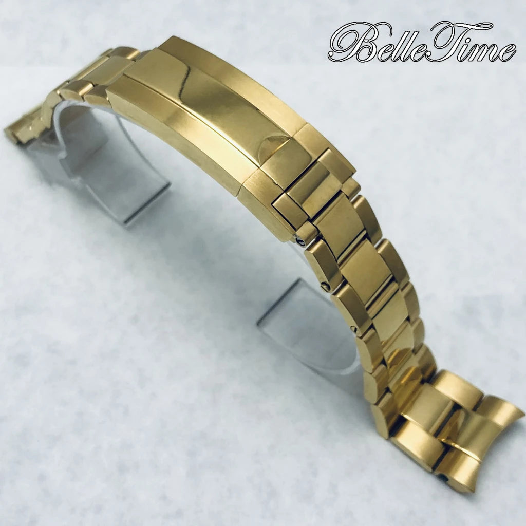 Pulseira de Aço Inoxidável 20mm com Fecho Glide Lock – Estilo Oyster e Jubilee