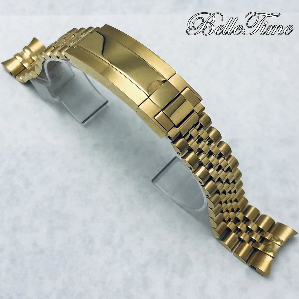 Pulseira de Aço Inoxidável 20mm com Fecho Glide Lock – Estilo Oyster e Jubilee