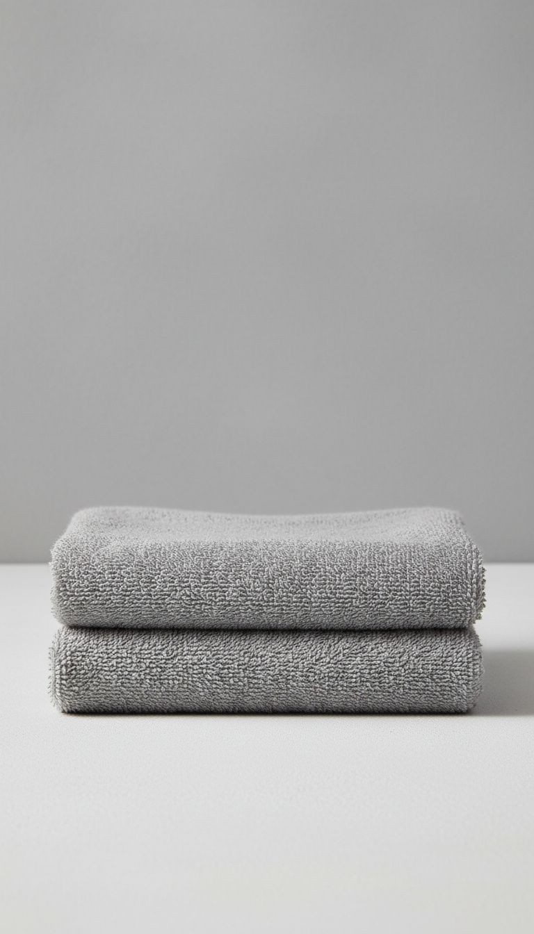 Serviette coton gris brume
